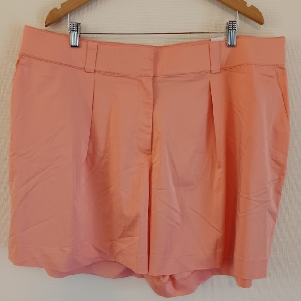NWT LANE BRYANT The Chino Collection Mid-Rise Short‎ Sz 24 Peach Wide Leg Casual